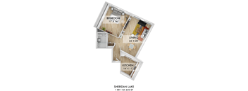 Sheridan Lake 1 BR B Floor Plan