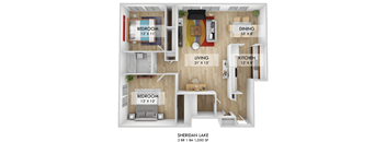 Sheridan Lake 2 BR Floor Plan