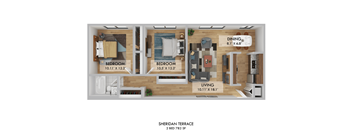 Sheridan Terrace Two Bedroom Floor Plan