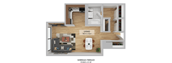 Sheridan Terrace Studio Floor Plan
