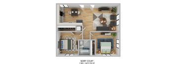 Barry Court Two Bedroom Floor Plan