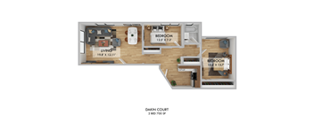 Dakin Court Two Bedroom Floor Plan