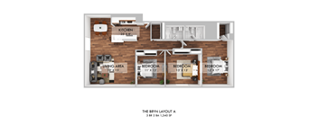 The Bryn Three Bedroom Floor Plan
