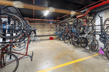 Bike Storage in Parking Garage at The Bryn - 5600 N Sheridan Rd Apartments, Chicago