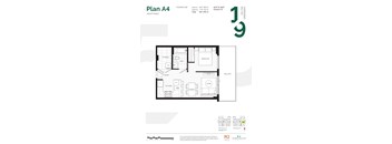 A floor plan for an adaptable 1 bedroom apartment.