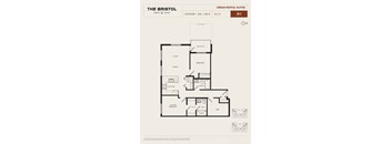 A diagram of a floor plan for a rental suite at The Bristol.