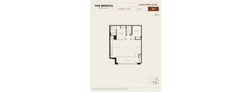 A floor plan for a 2 bedroom, 2 bathroom apartment at The Bristol.