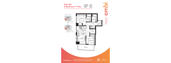 A floor plan for Plan B2 2 Bedroom + Flex is shown.