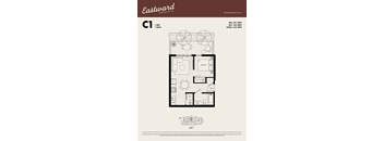 A floor plan for a C1 type of Eastward residential unit.