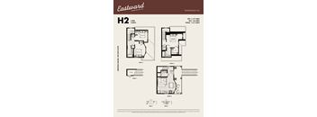 A floor plan for an Eastward residence shows three bedrooms, three bathrooms, and a total of 1,313 square feet.