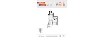 A floor plan for a Type A10, 1 Bedroom apartment at South Station.