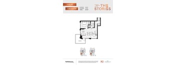 A floor plan for a Type A3 studio apartment with one bedroom and a total of 647 square feet.