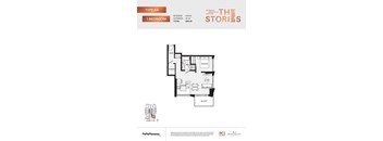 A floor plan for a Type A4 1 Bedroom apartment at South Station.