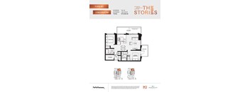 A floor plan for a Type B2 2 Bedroom apartment at South Station.