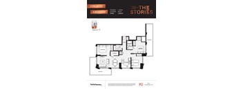 A black and white floor plan for a 3 bedroom apartment.