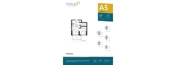 A floor plan for a 1 Bedroom apartment at Tether at King George Hotel.