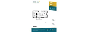 A floor plan for a 2 bedroom apartment at King George Hotel.