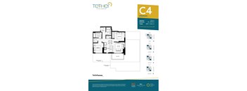 A floor plan for a 2 bedroom apartment at King George Hotel.