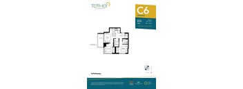 A floor plan for a 2 bedroom apartment at King George Hotel.
