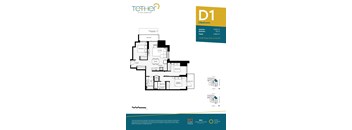 A floor plan for a D1 3 Bedroom apartment at King George Hwy.