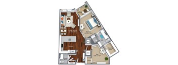 Glenmoore senior living floor plan at Canvas in King of Prussia, PA.