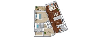 Radnor independent living apartment style at Canvas in King of Prussia's Town Center.