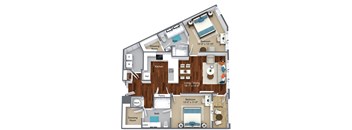 Strafford 2 bedroom apartments for seniors at Canvas Valley Forge.