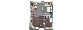 Kaiser, 1 bedroom residence at Vancouver Pointe