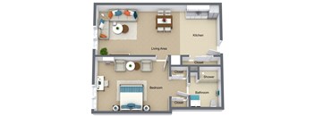 1 bedroom independent living apartment in Reno, NV