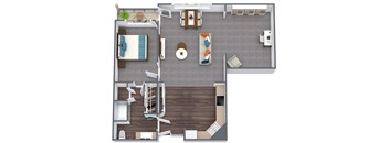Rainier, 1 bedroom residence at Vancouver Pointe