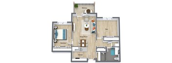 1 bedroom + den senior living apartment in Utica, NY