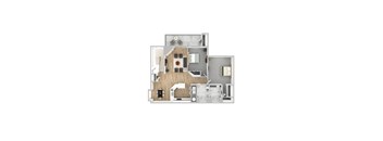 A floor plan of a house with a garage and a living room.