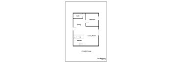 a floor plan of a house with a bedroom and a living room