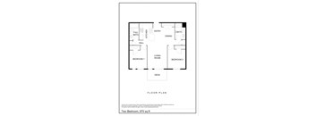 a floor plan of two bedroom floor plan with two baths
