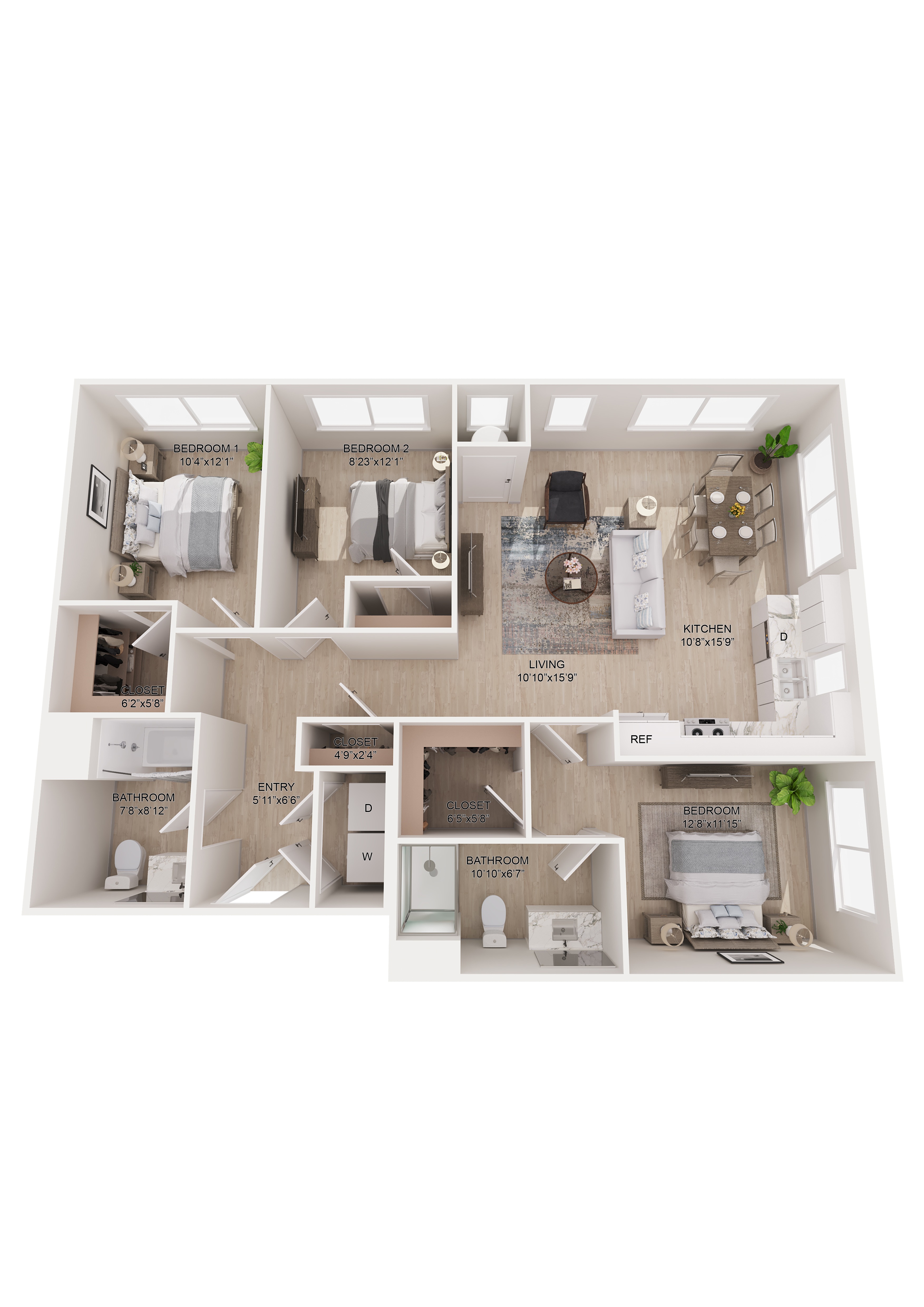 A diagram of a house layout with labeled rooms.