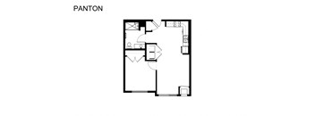 a floor plan of a house with a bedroom and a living room