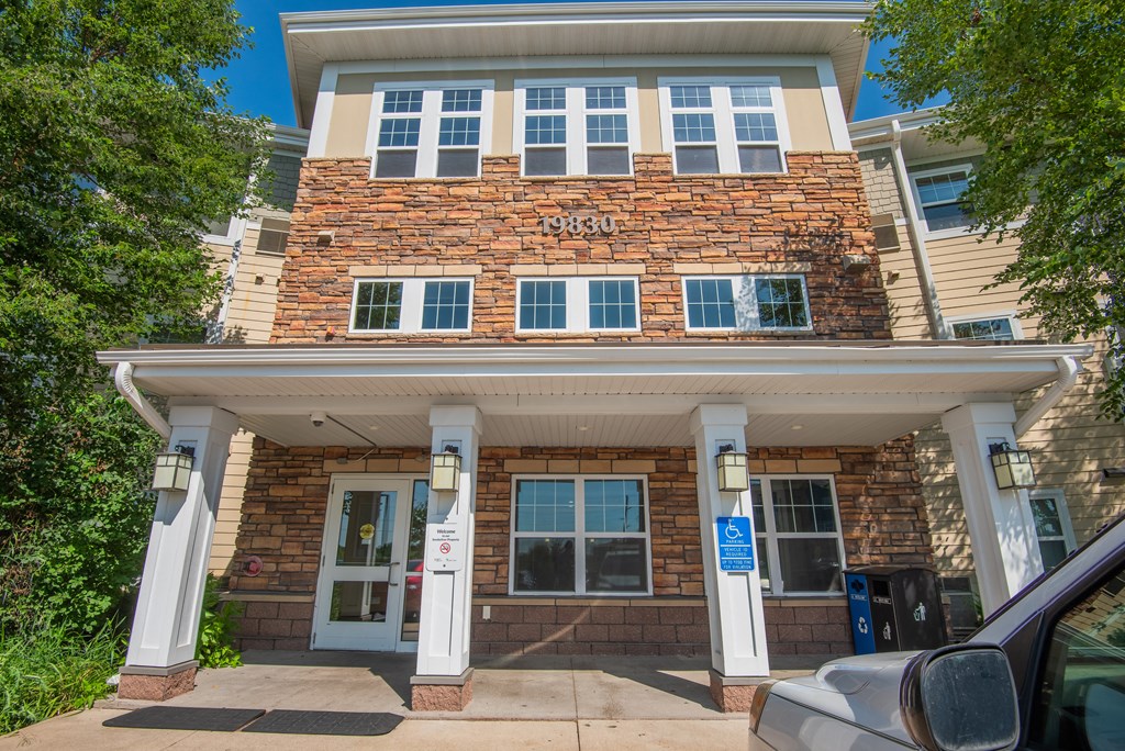 A brick building with the number 8830 on it.