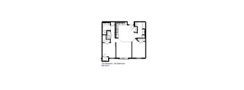 A floor plan of a 926 square foot two bedroom, two bathroom home.