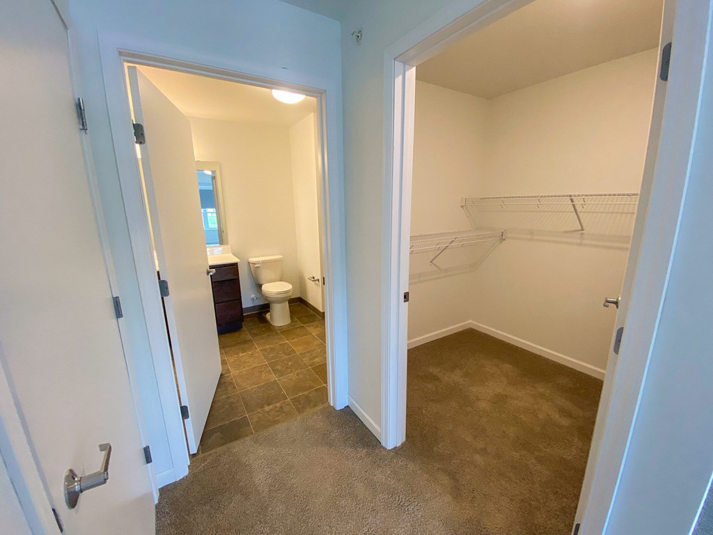 A small room with a toilet and a cabinet.