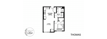 a floor plan of a home with a bedroom and a living room