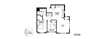 a floor plan of a house with a bedroom and a living room