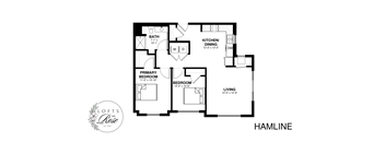 a floor plan of a house with a bedroom and a living room
