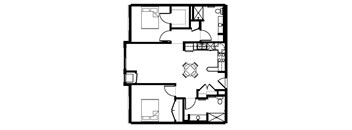 a drawing of a small floor plan of a house