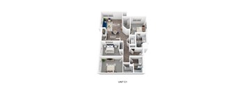 a stylized floor plan of a unit 1 unit c1 floor plan