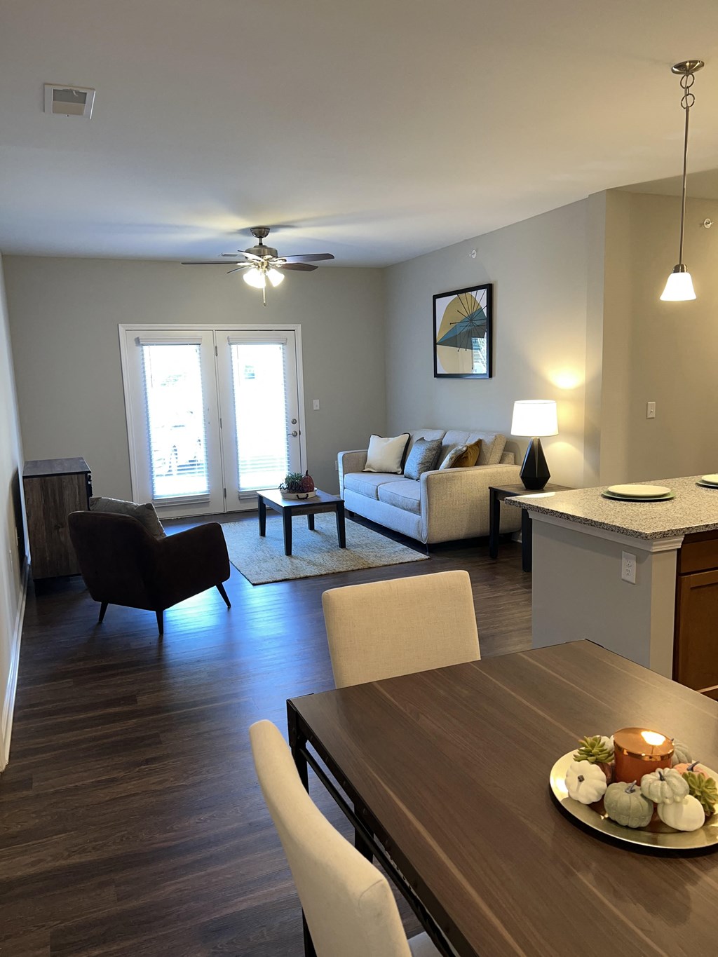 a view of the 2 bedroom standard living room from the dining room