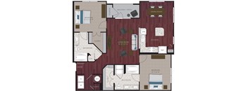 A detailed layout of a house floor plan with rooms labeled.