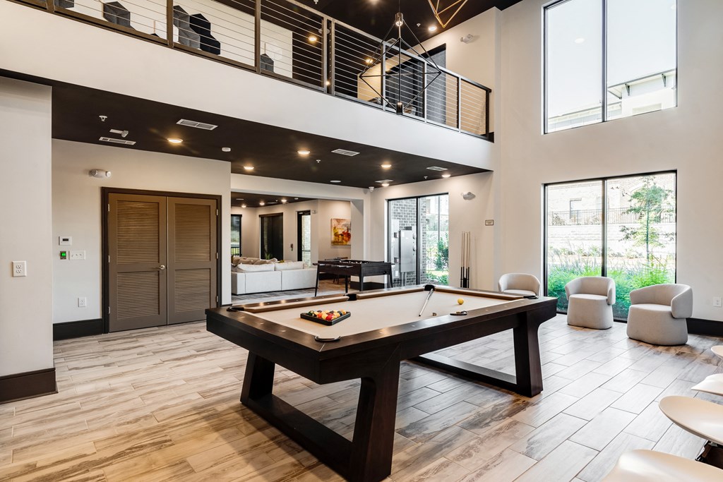 pool table in clubhouse at the estates apartments