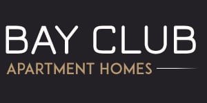 The image is a logo for Bay Club Apartment Homes.