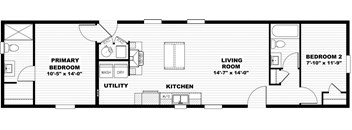 a floor plan of a house with a clock on the wall