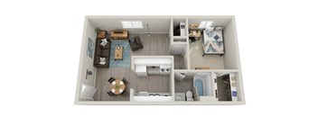 One bedroom Floor Plan at The Meridian at Lakewood, Lakewood, 80228